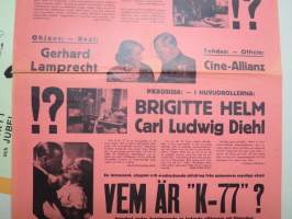 Kuka on K-77? - Vem är K-77?, Brigitte Helm, Carl Ludvig Diehl -elokuvajuliste / movie poster