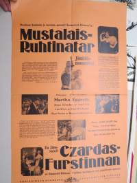 Mustalaisruhtinatar (Emmerich Kalman) Czardas-Fusrstinnan, Martha Eggerth, Hans Söhnker, Inge List -elokuvajuliste / movie poster