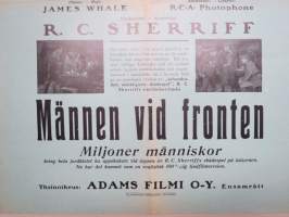 Matkan pää - Männen vid fronten, ohjaus James Whale -elokuvajuliste / movie poster