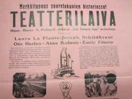 Teatterilaiva - Teaterbåten, ohjaus Harry A. Pollard, Laura La Plante, Joseph Schildkraut, Otis Harlan -elokuvajuliste / movie poster