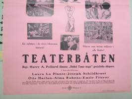 Teatterilaiva - Teaterbåten, ohjaus Harry A. Pollard, Laura La Plante, Joseph Schildkraut, Otis Harlan -elokuvajuliste / movie poster