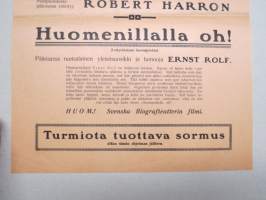 Yön pimeässä, Norma Talmadge, Robert Harron (Elokuvateatteri Kullervo, Pori) -elokuvajuliste / movie poster