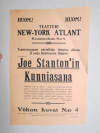 Joe Stanton´in kunniasana (Elokuvateatteri New-York Atlant) -elokuvajuliste / movie poster