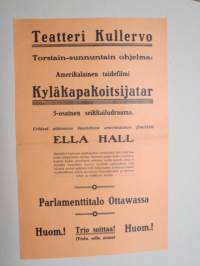 Kyläkapakoitsijatar, Ella Hall (Elokuvateatteri Kullervo, Pori) -elokuvajuliste / movie poster
