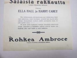 Hiilikaivoksen paholainen, Ella Hall &amp; Harry Carey (Elokuvateatteri Kullervo, Pori) -elokuvajuliste / movie poster