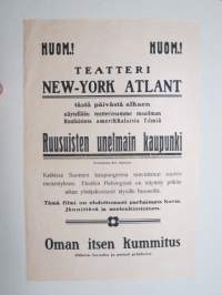 Ruusuisten unelmain kaupunki &amp; Oman itsen kummitus (Elokuvateatteri New-York Atlant) -elokuvajuliste / movie poster