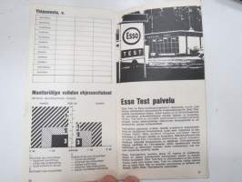 Esso - auton kirjanpito ja  Esso Test huoltoasemaluettelo 1.1.1973