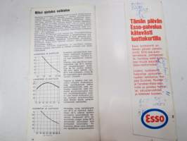 Esso - auton kirjanpito ja  Esso Test huoltoasemaluettelo 1.1.1973