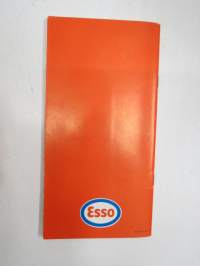 Esso - auton kirjanpito ja  Esso Test huoltoasemaluettelo 1.1.1974