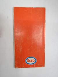 Esso - auton kirjanpito ja  Esso Test huoltoasemaluettelo 1.1.1974