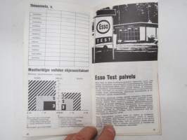 Esso - auton kirjanpito ja  Esso Test huoltoasemaluettelo 1.1.1974