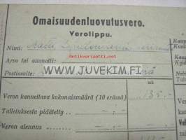 Omaisuudenluovutusvero Verolippu Matti Lindemanin perikunta, Lokalahti
