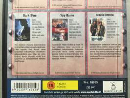 DVD six pack Saalistaja - Spy game - Ali - Armoton maa -Dark blue - Donnie Brasco DVD - elokuva suom. txt