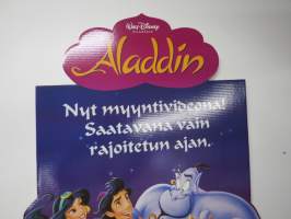 Aladdin - Walt Disney (elokuva / myyntivideo) - mainosständi 2000-luvun alusta, taitettava, 80 x 180 cm