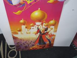 Aladdin - Walt Disney (elokuva / myyntivideo) - mainosständi 2000-luvun alusta, taitettava, 80 x 180 cm