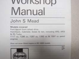 Ford Escort (petrol) sept 1980 to 1987 1117cc, 1296 cc, 1297 cc, 1392 cc, 1597 cc Haynes Owner´s Workshop Manual korjausohjekirja englanniksi