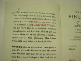 Manskören Finlandias Stor-Konsert 2.3.1939 -ohjelma