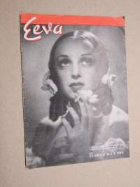 Eeva 1944 nr 8 kansikuva Lucia Nitovitova, Waac-sotilaana Etelämeren sotanäyttämöllä, Tanssijattaren romanttiset vaheet, Itkien iloitsee Unkarilainen, ym.