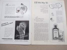 Eeva 1940 nr 10 Kuningatar palaa maanpakolaisuudesta, Kansainvälinen Venus, Voiko nainen säästää?, Mille nainen nauraa ja itkee?, Kansansuosikki nro 1, ym.