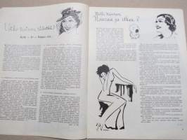 Eeva 1940 nr 10 Kuningatar palaa maanpakolaisuudesta, Kansainvälinen Venus, Voiko nainen säästää?, Mille nainen nauraa ja itkee?, Kansansuosikki nro 1, ym.