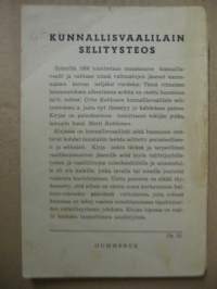 Kunnallisvaalilaki selitettynä, 1956.