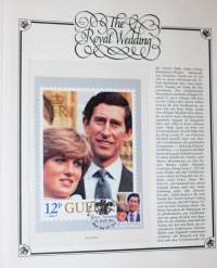 The Royal Wedding 1981. Charlesin ja Dianan häiden kunniaksi julkaistuja postimerkkejä, blokkeja, kuoria ja kortteja - 42 albumisivua. MUST kuninkaallis-faneille