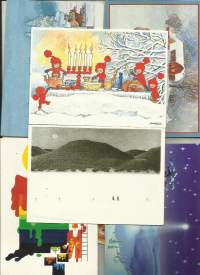 SPR kulkeneita joulukortteja n 10 kpl erä - taittokortti joulukortti