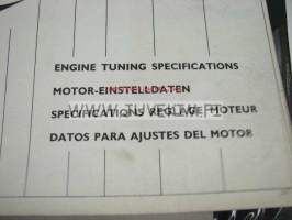 Vane engine tuning specifications -autojen säätöarvoja 