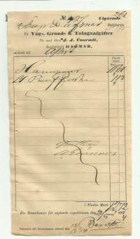 Våg-, Grund- &amp; Tolagsavgifter med Conradi Ångfartyget Dagmar  - kuitti Åbo  20.5.1874  - firmalomake