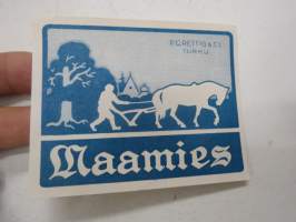 Maamies - P.C. Rettig &amp; Co, Turku -tupakka-rasian etiketti