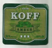 Koff  Amber III  olut  - olutetiketti