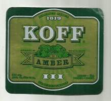 Koff  Amber III  olut  - olutetiketti