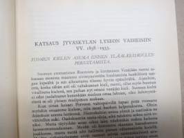 Jyväskylän lyseo 1858-1933 - historiikkeja,  muistelmia, elämäkertoja - lyseon oppilaat 1-2727 oppilasnumeroiden mukaan &amp; aakkosittain