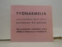 Työnarmeija vaalimainos