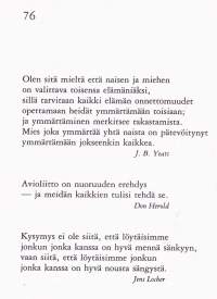 Ajatuksia rakkaudesta ja avioliitosta, 1996. 11.p.