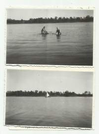 Kesän riemuja Karjalan Pyhäjärvellä 1936 - valokuva 6x9 cm 4 kpl erä