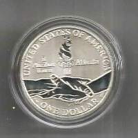 U.S.A.1 Dollar 1995 C Olympics Of Atlanta Proof With Case 1995 hopeaa  alkuperäiskotelossa
