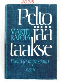 Pelto jää taakse : esseitä ja impressioita