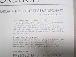 Nordlicht  - Organ der Ostseegesellschacft - Finnischer Zeitspiegel 1941 Frühling -saksalaismyönteinen aikakauslehti, mm. V. Viljanen, J.O. Söderhjelm, T.K. Kannel