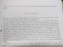 Hallbjörg -nimikirjoitus / signature - ohjelmatoimisto Siimes taiteilijaesittelyn kannessa