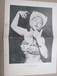Hallbjörg -nimikirjoitus / signature - ohjelmatoimisto Siimes taiteilijaesittelyn kannessa