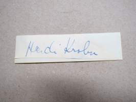 Heidi Krohn -nimikirjoitus / signature - autograph