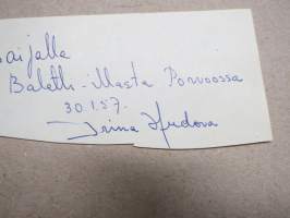 Irina Hudova -nimikirjoitus / signature - autograph