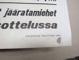 Ruotsi-Suomi jäärata (jääspeedway) maaottelu Turun urheilupuistossa 1.3.1959 Bramberg, Andersson, Knuttson, Pajari, Jousanen, Seliverstow -juliste / poster