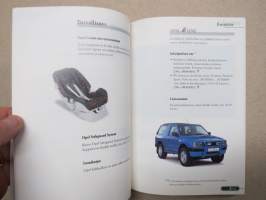 Opel 1998-99 lisävarusteluettelo uudet myynnissä olevat mallit -myyntiesite / sales brochure