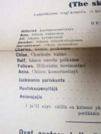 Suomen Kansallisteatteri - Kieroa peliä näytelmä, kirjoittanut John Galsworthy, 21.1.1921 -juliste / poster