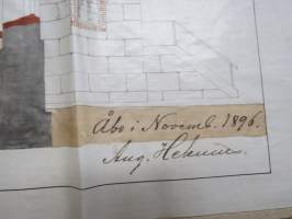 Navettapiirustus - vesivärilaveeraus - August Helenius, 1896