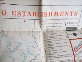 Map showing Finnish Wood-working Establishments 1927 -Suomen puunjalostuslaitosten sijaintikartta