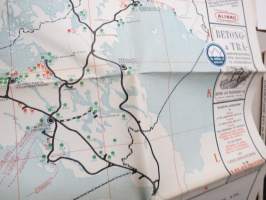 Map showing Finnish Wood-working Establishments 1927 -Suomen puunjalostuslaitosten sijaintikartta