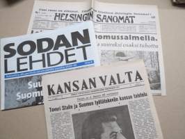 Stalinin propaganda 1939 - Sodan lehdet dokumentti 4 -juliste + lehti / lehdet, uustuotantoa / poster, reprint